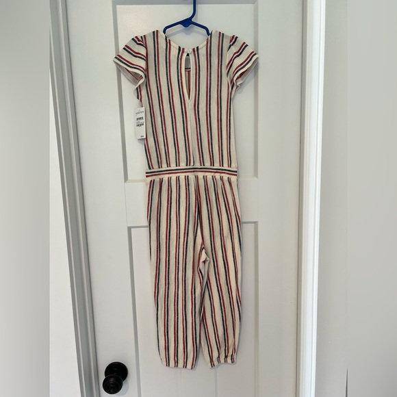 Tucker + Tate: Cotton Mix Striped Jumpsuit with Red and Blue Accents: Size 3 - Picture 3 of 6